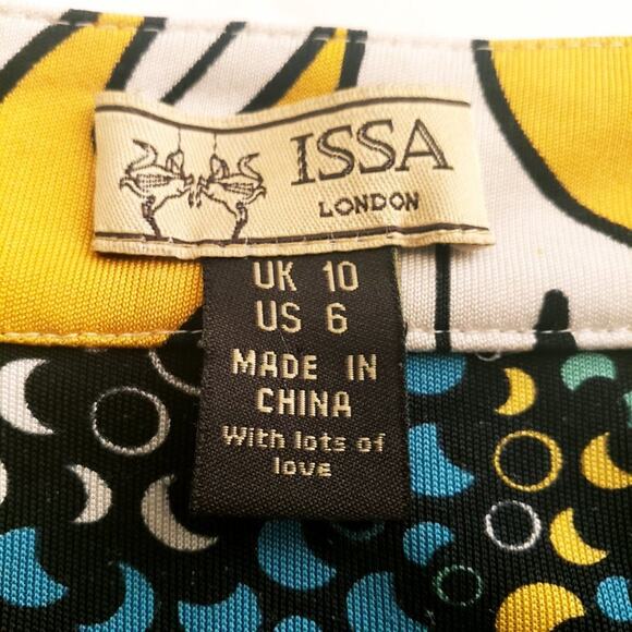 ISSA London Silk Jersey Multi-color Halter Dress  US Size 6 Bombshell Tie-Neck - Picture 2 of 13